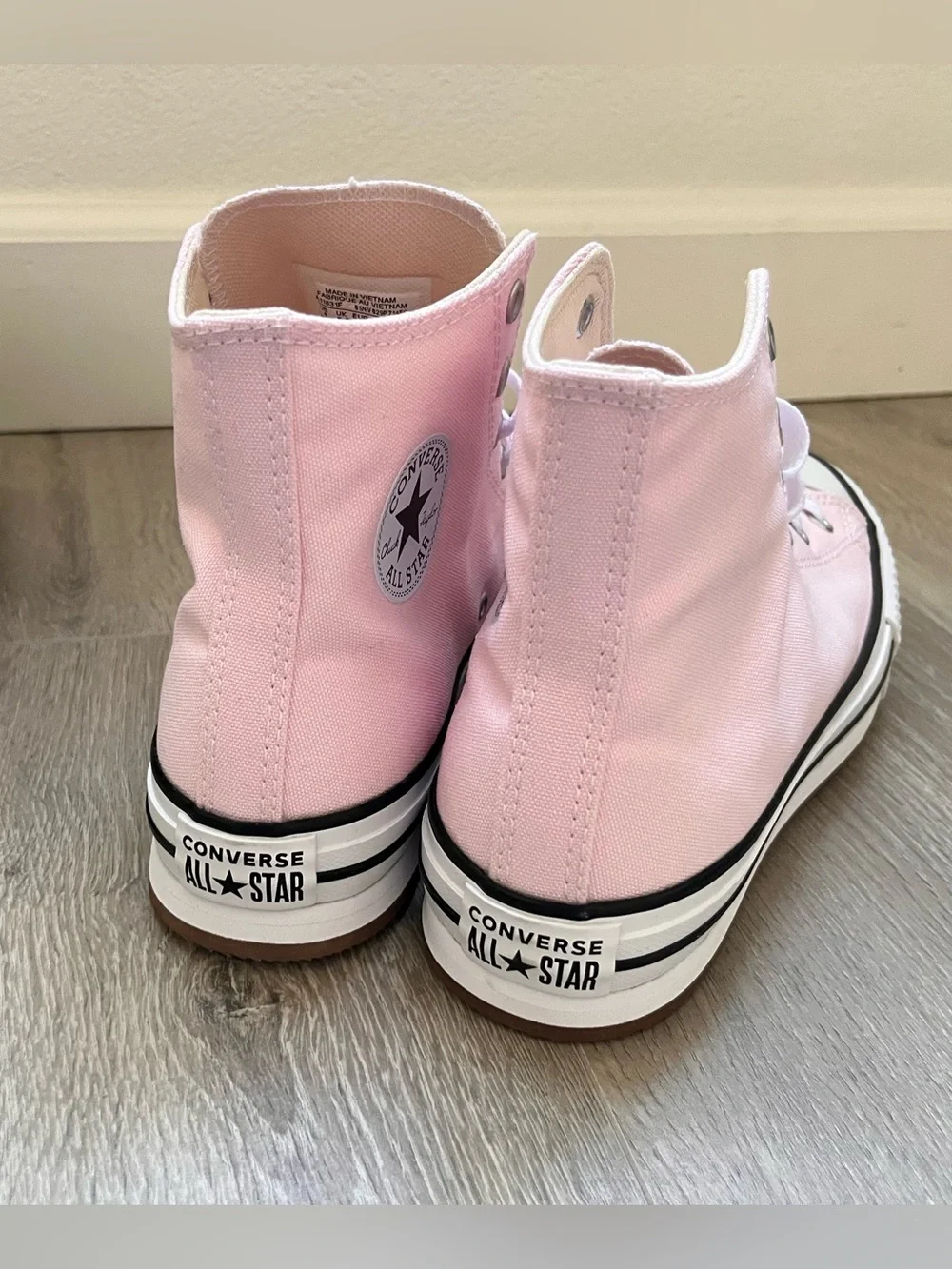 Converse Pink High-Top Canvas Sneakers with White Soles